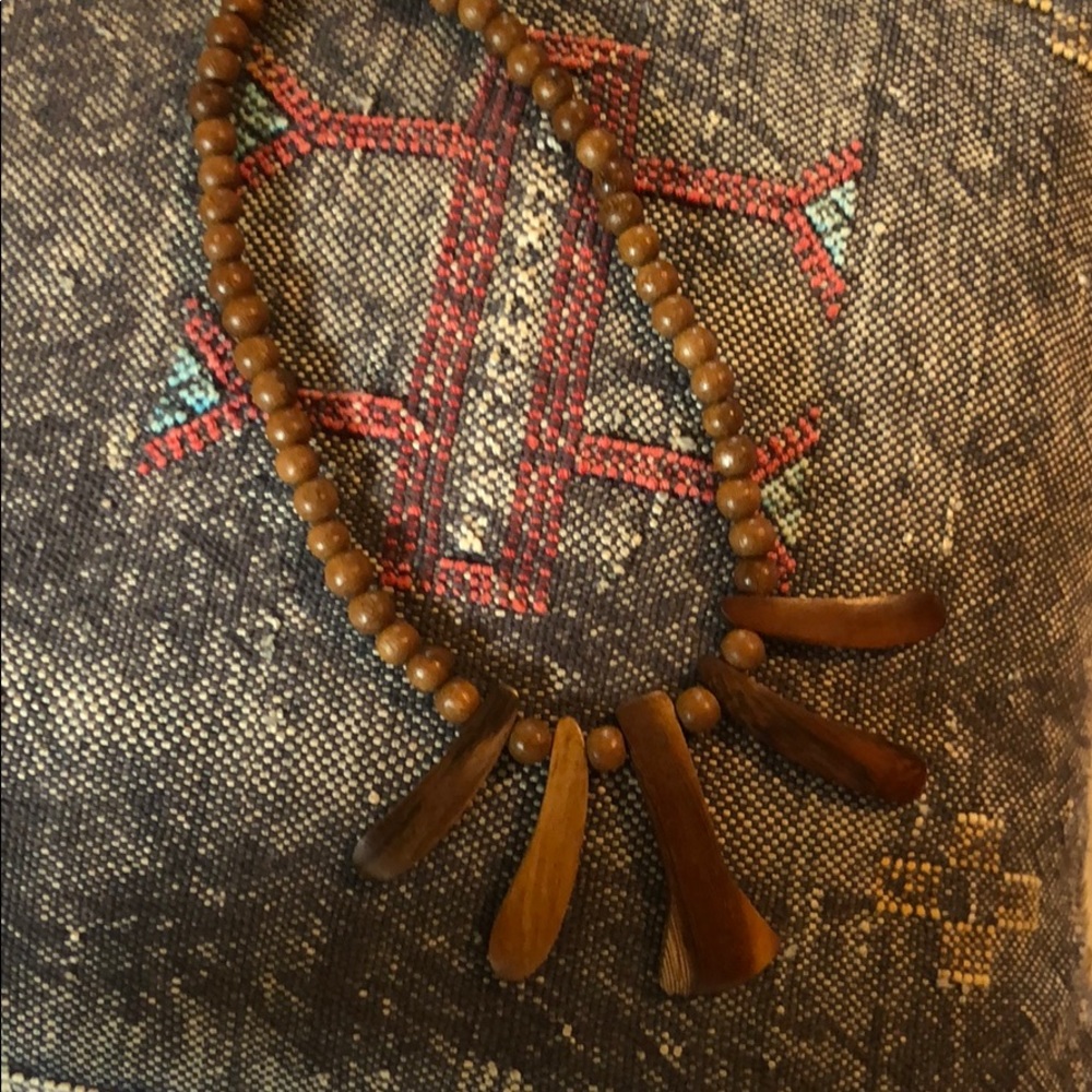 Vintage wood beaded necklace